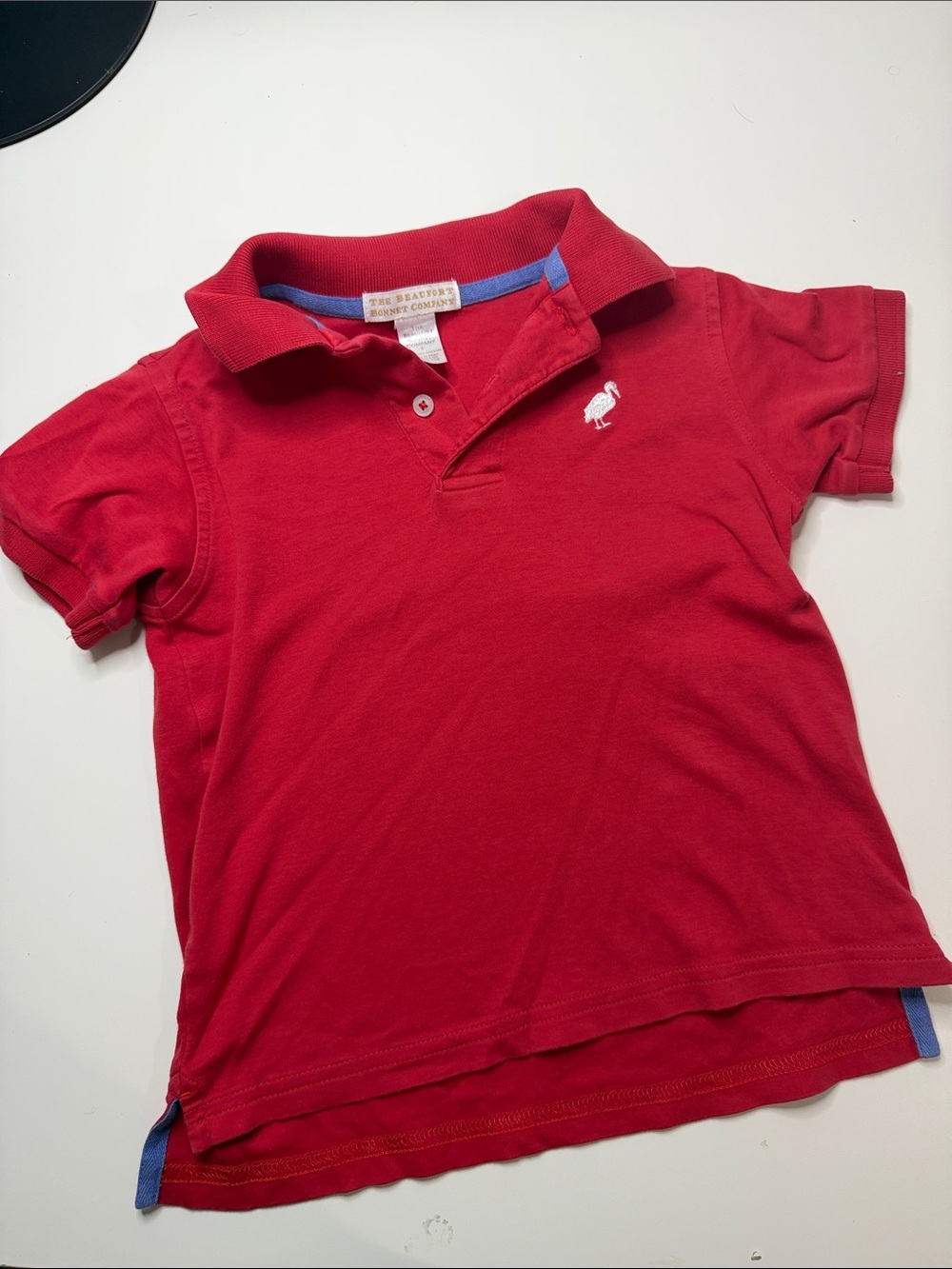 The Beaufort Bonnet Company Red Polo with Blue Trim